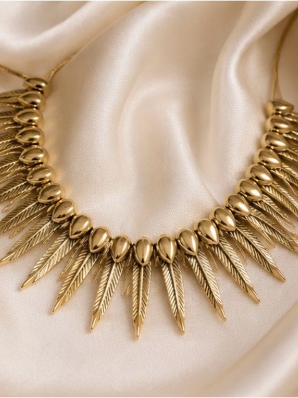 Vanessa Mooney Phoenix Necklace - Feather Bib Statement Collar Boho Tribal - Picture 2 of 4